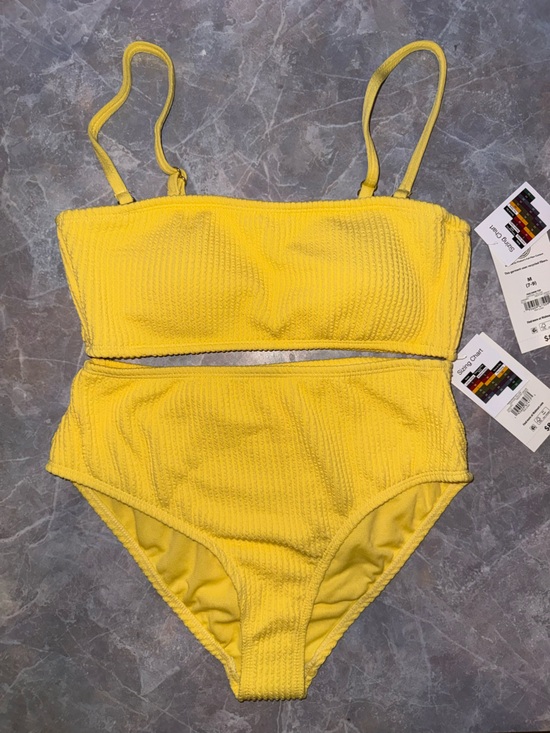 No Boundaries Other - No Boundaries Yellow Textured High-Waist Bikini